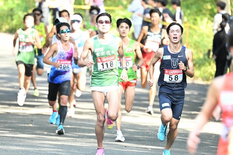 2026年、箱根駅伝予選会で力走する東農大・生田鼓太郎（3年）　©Keiji Ishikawa