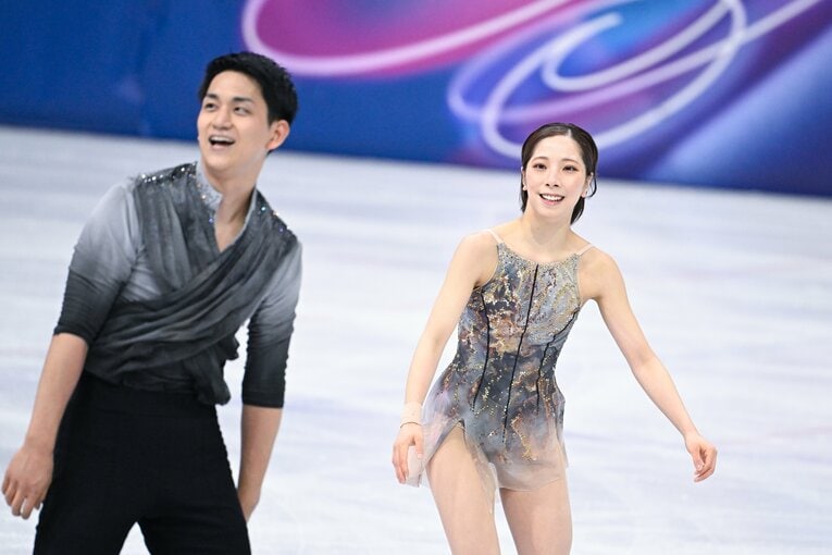【団体戦ペア】団体戦フリーで世界歴代3位の155.55点をマークしたりくりゅうペアの圧巻の演技　©Asami Enomoto／JMPA