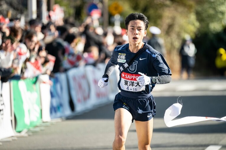 【2025箱根駅伝】東洋大の5区を走った宮崎優（1年）　©Yuki Suenaga