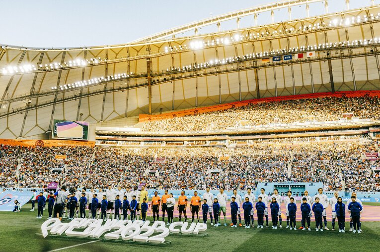ハリファスタジアム、ドイツ戦もスペイン戦も同じスタジアムで試合が行われた　©Kiichi Matsumoto/JMPA