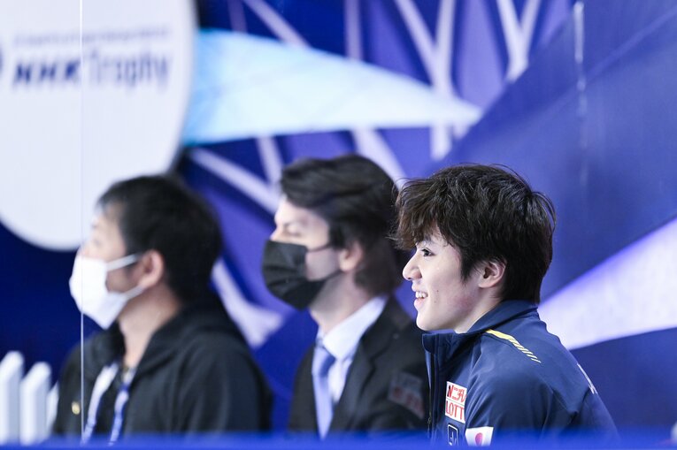 NHK杯、ショートの演技後の宇野　©Asami Enomoto