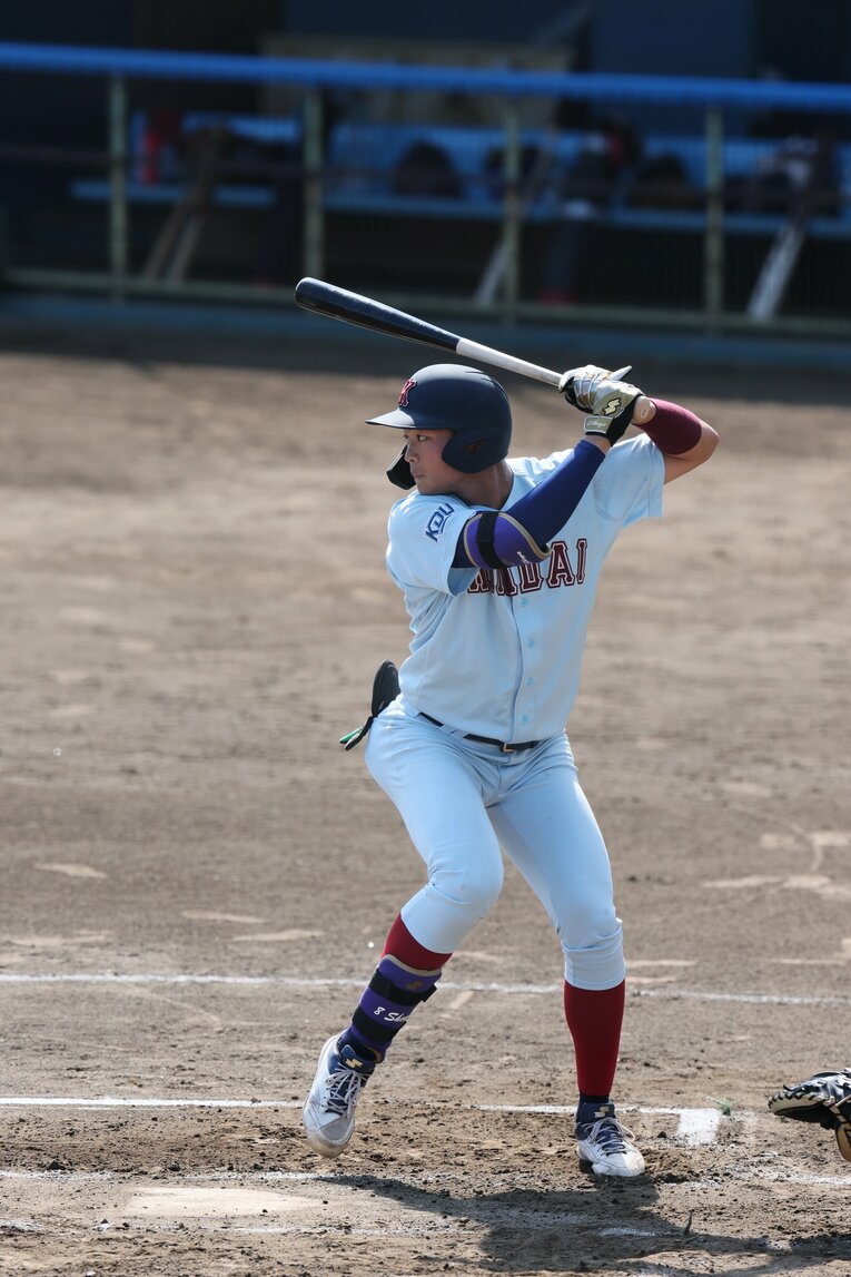 楽天から7位指名を受けた近畿大の阪上翔也　©Shigeki Yamamoto