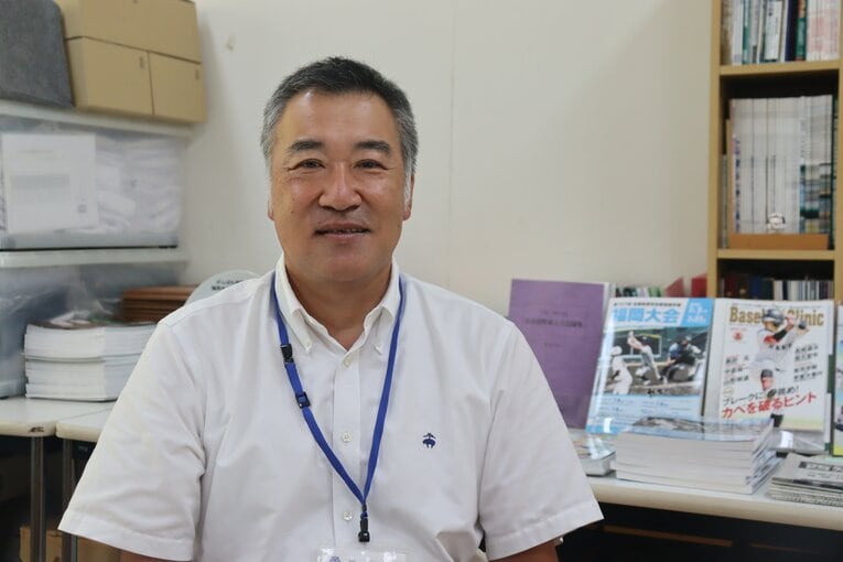 福岡高野連・吉岡徹郎理事長。この夏は西日本短大付が県勢70年ぶりの3季連続出場を果たした ©Yuki Kashimoto