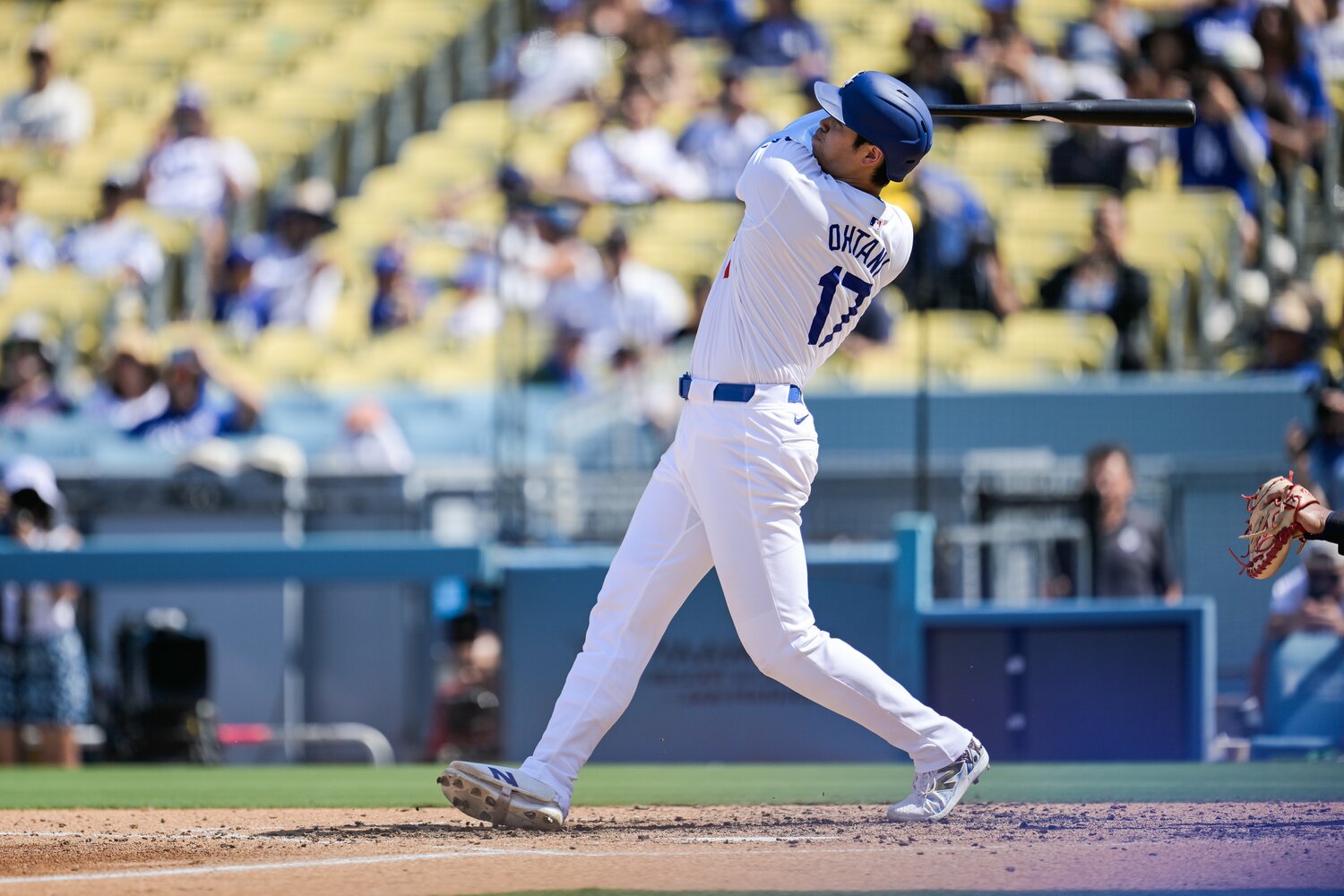 46号ホームランをライトポール際に放り込んだ大谷　©︎Nanae Suzuki