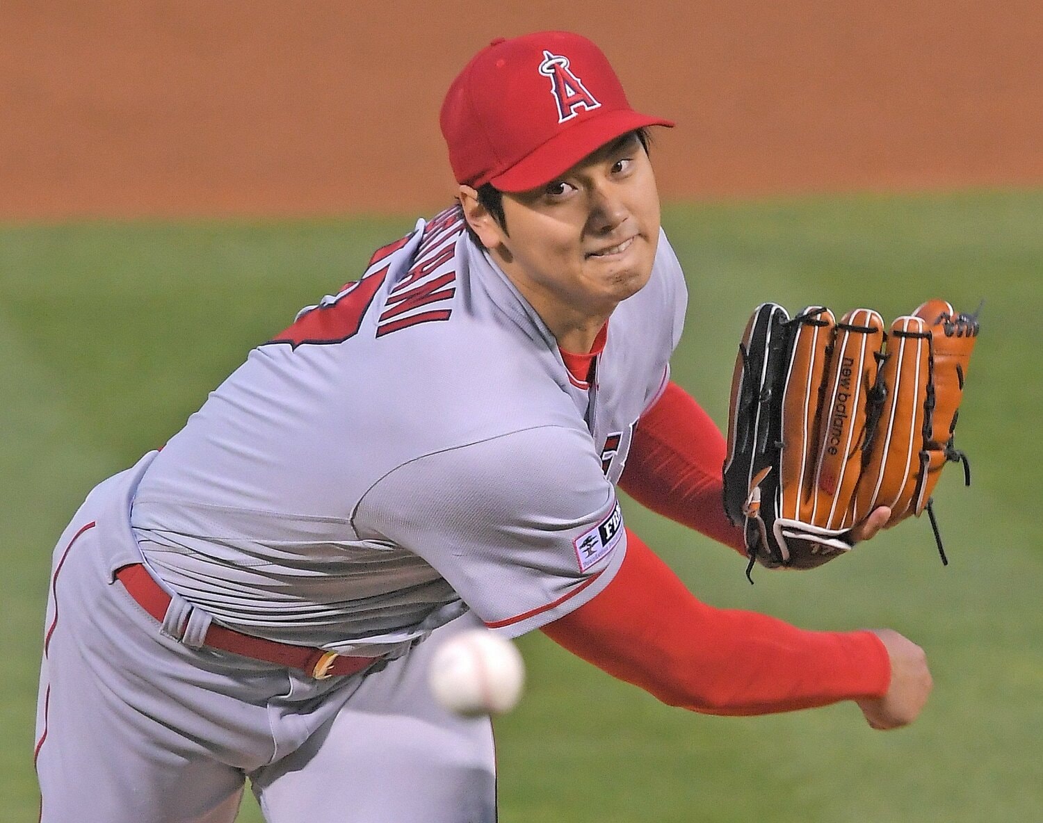 開幕戦で先発した大谷　©JIJI PRESS