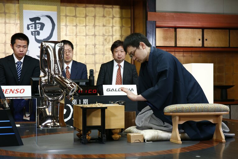 電王戦での山崎　©Shigeki Yamamoto