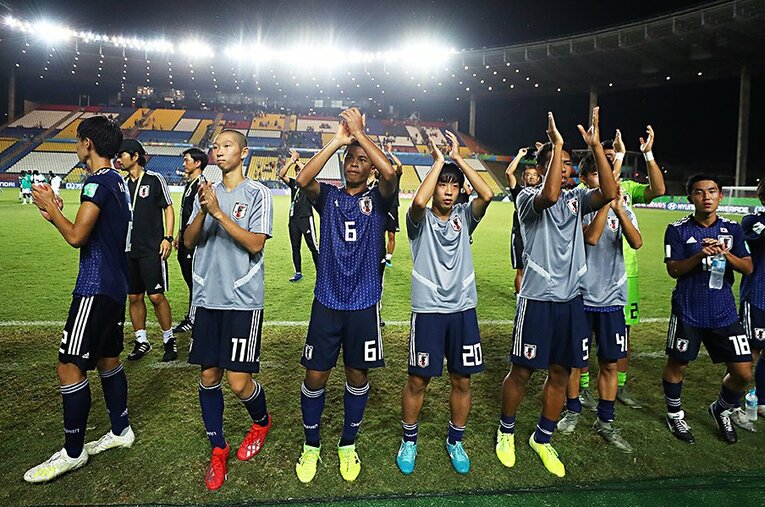 セネガル戦を1－0で首位突破したU-17日本代表。メキシコも難敵とはいえ、スペインを回避できたのは大きい。 ／ photograph by Getty Images
