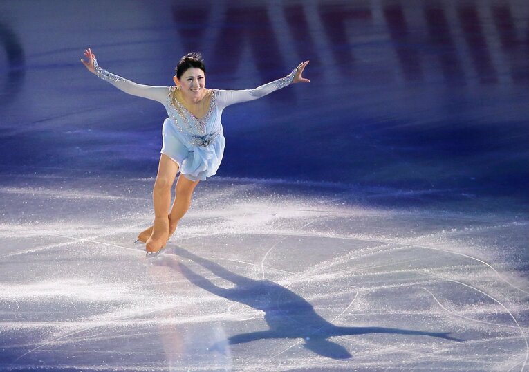 2018年の「レジェンドオンアイス」で演技する伊藤みどりさん　©JIJI PRESS
