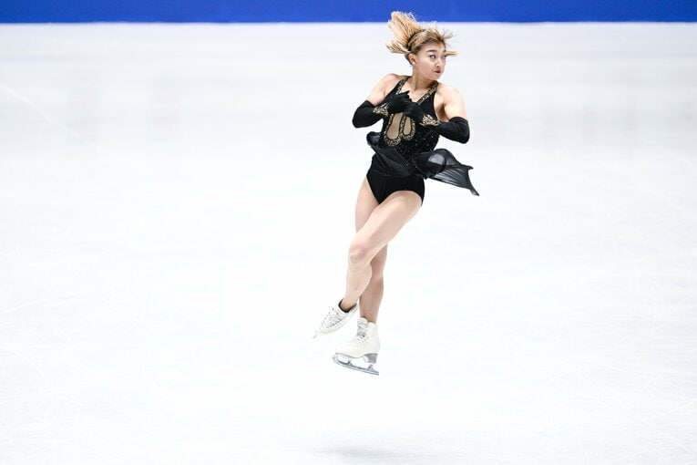 NHK杯フリーの演技。「最後2つのジャンプは踏ん張りました」という坂本　©︎Asami Enomoto