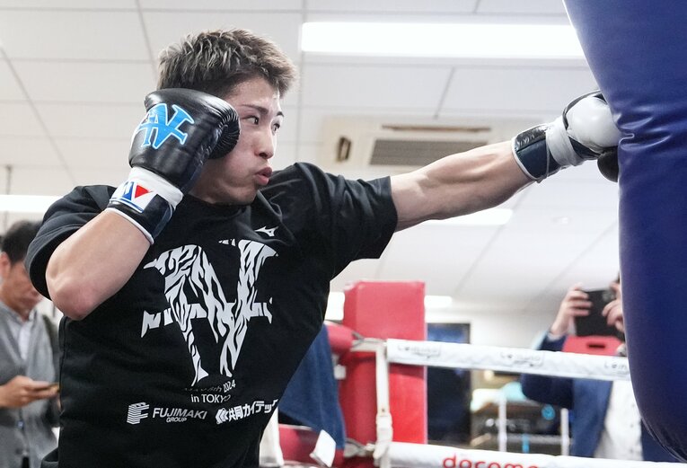 4月10日に行われた井上尚弥の公開練習　©Naoki Fukuda