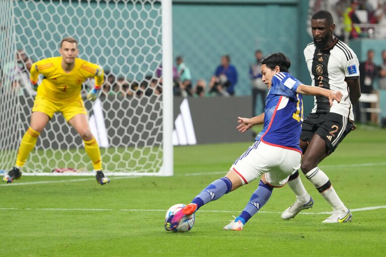 カタールW杯ドイツ戦の南野　©Etsuo Hara/Getty Images