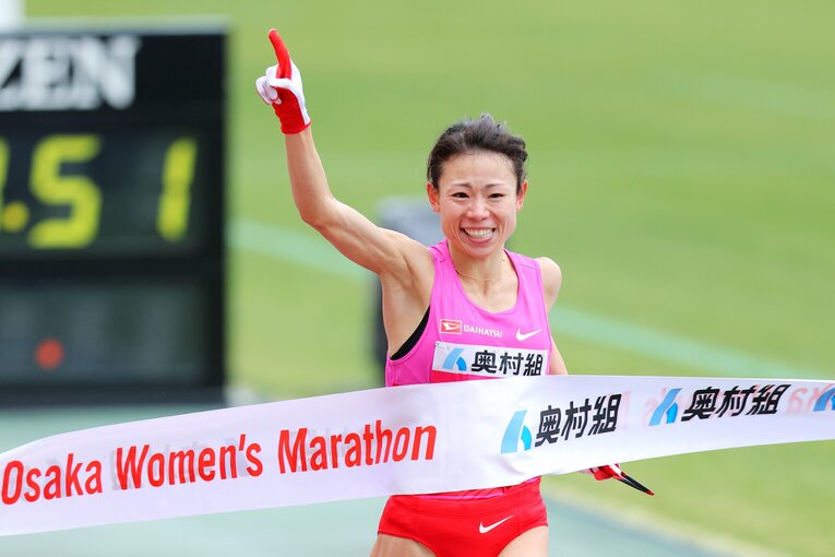 大阪国際女子マラソンで優勝を果たした松田。フルマラソンの女子単独レースは世界的に見ても珍しいという　©️AFLO
