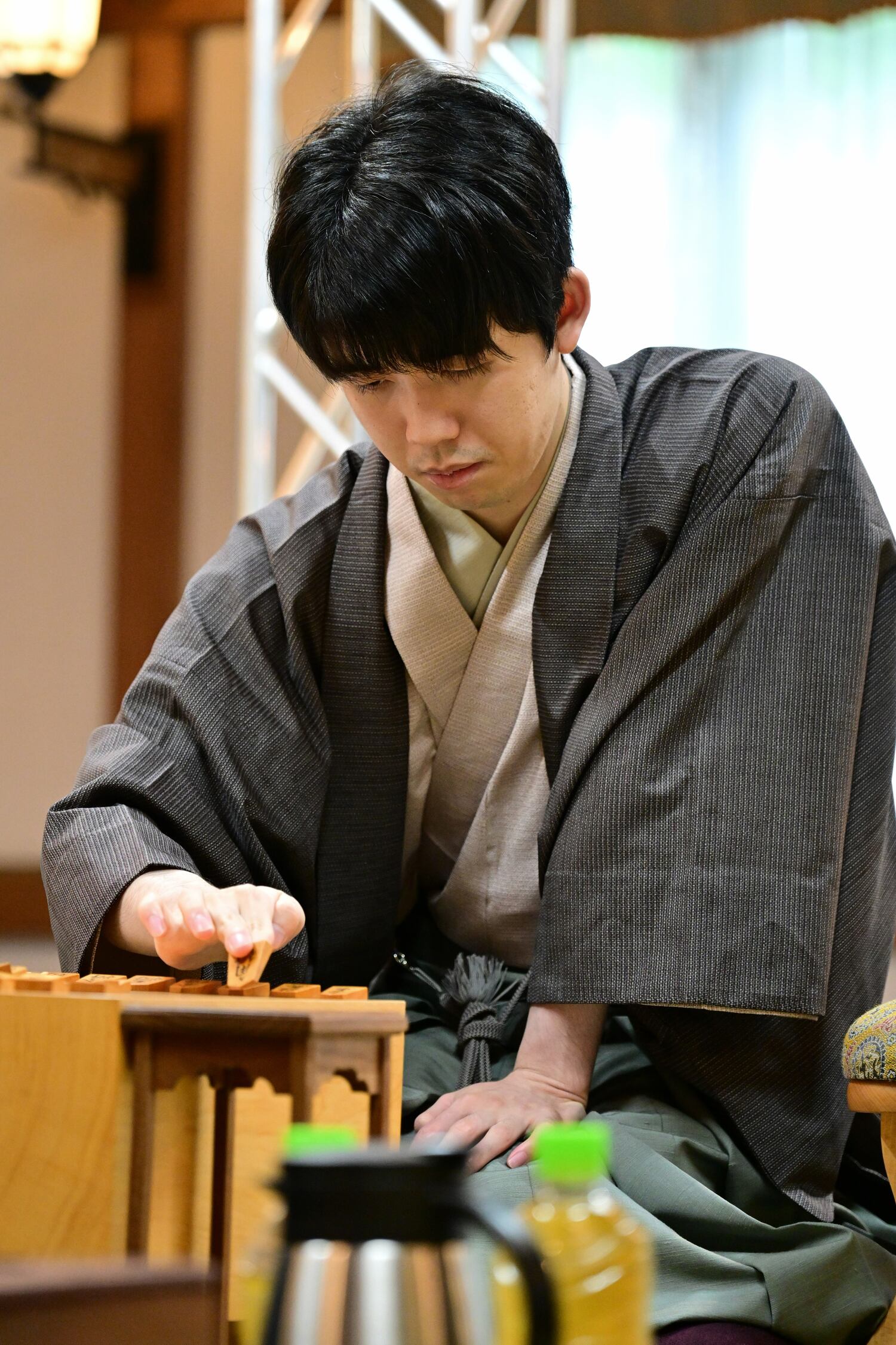 棋聖戦第1局の藤井　©日本将棋連盟