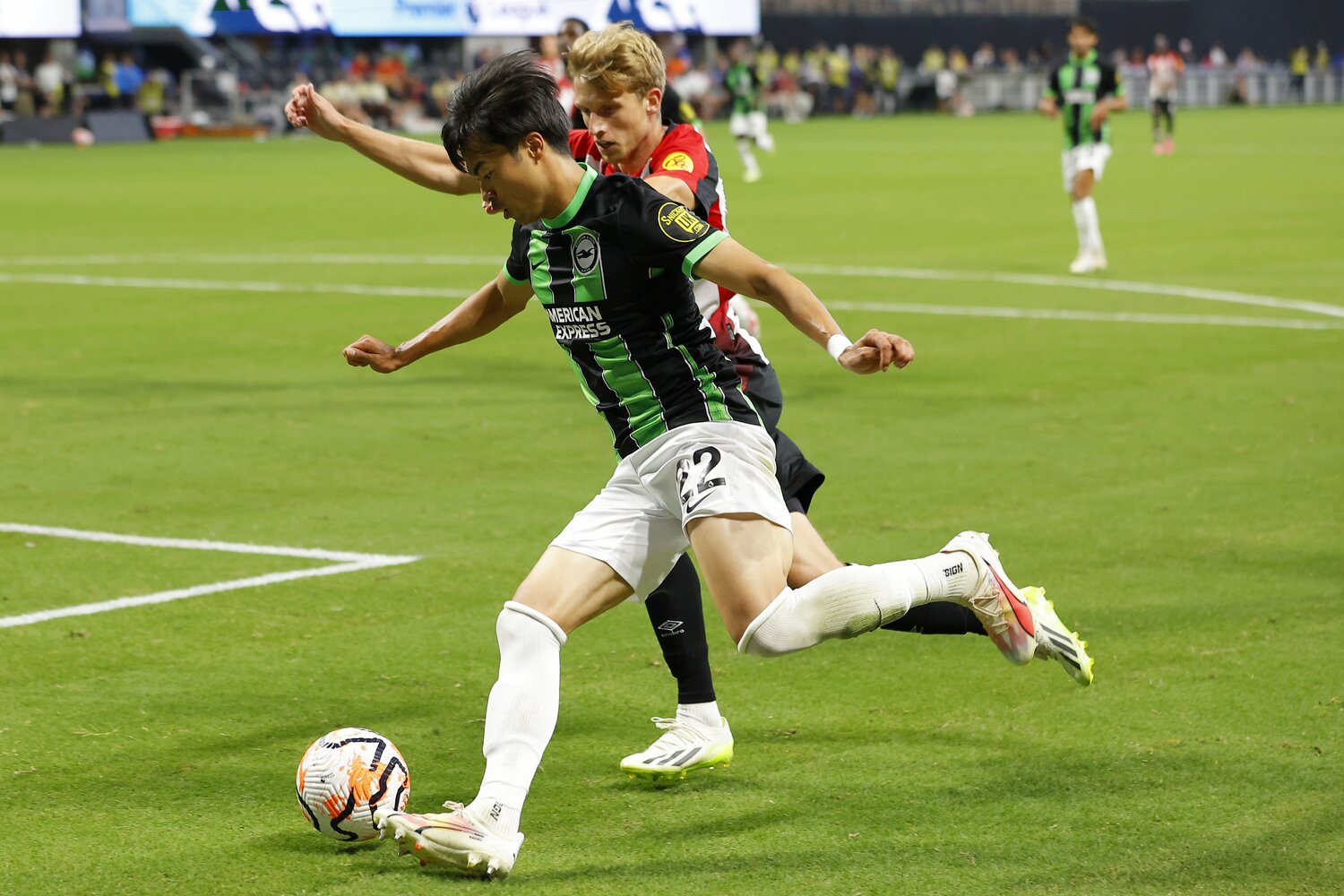 ブライトンの三笘薫にサンパイオも注目しているようだ　©Getty Images