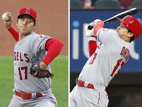 大谷翔平+ベーブルース 500奪三振100本塁打記念 エンゼルス