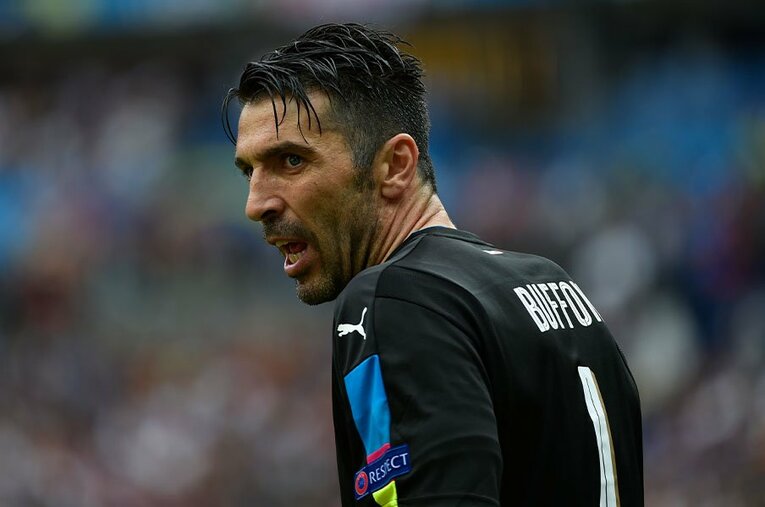 EURO2016のブッフォン。4つの年代をまたいで偉大な守護神としてゴールマウスに立ちはだかった ／ photograph by Takuya Sugiyama