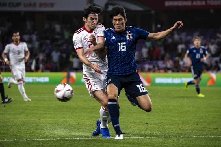 2019年アジア杯準決勝イラン戦。準々決勝で対決となれば、冨安健洋に再び「アズムン封殺」のミッションを期待したいところだ　©Takuya Sugiyama