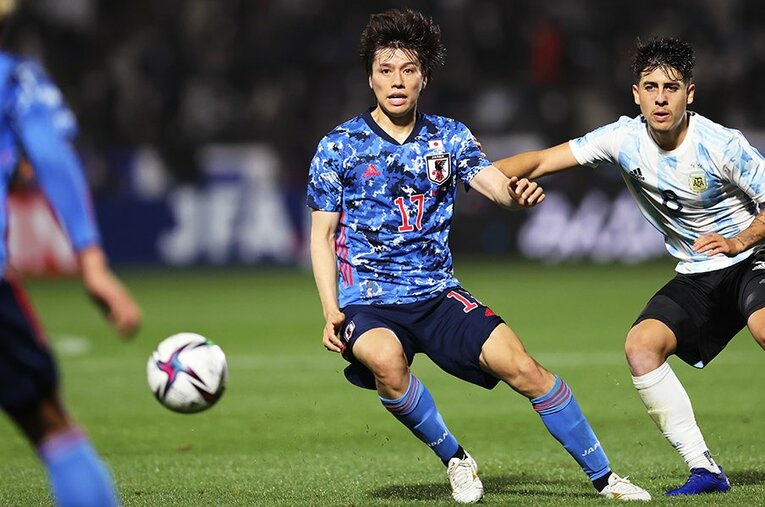田中碧はアルゼンチン戦で見せたようなプレーぶりを、継続して代表の舞台でも見せられるか ／ photograph by Naoki Morita/AFLO