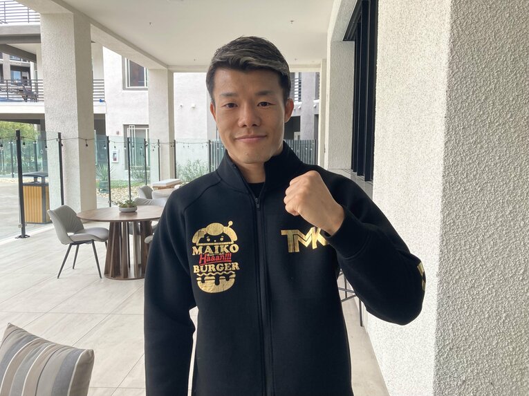 試合中止が決まった直後も、気丈に振る舞っていた亀田和毅（筆者撮影）