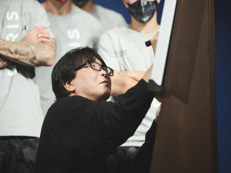 7月19日のレセプションパーティーには『キャプテン翼』の高橋陽一先生も登場　©Yuki Suenaga