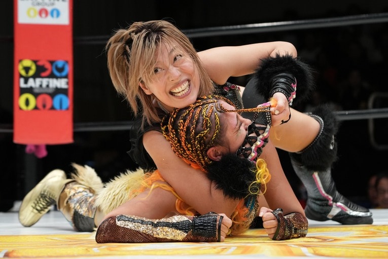 得意技のSTFはマリーゴールド入団後、蝶野正洋から直々に指導を受けた　©Essei Hara