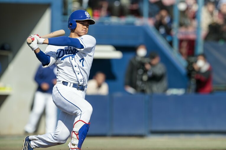 2019年3月、1年目の根尾　©Kiichi Matsumoto