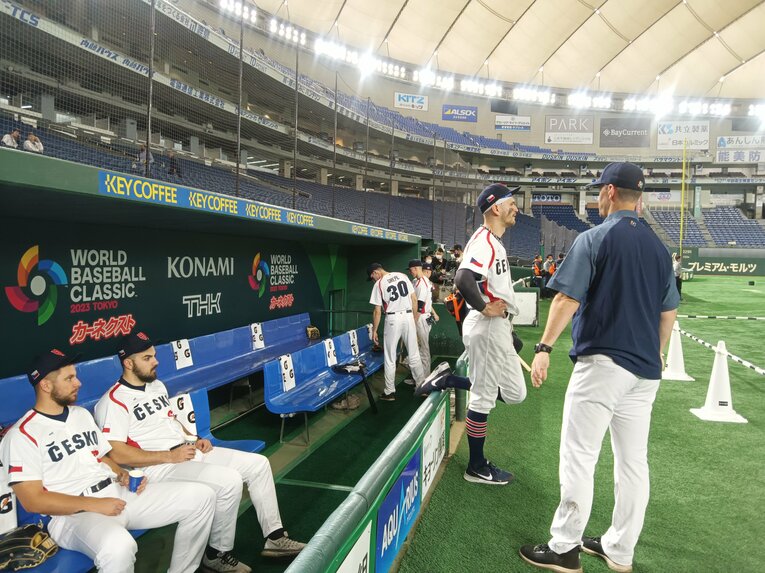 チェコ代表が東京ドームを初訪問時　©Shoko Mizutsugi