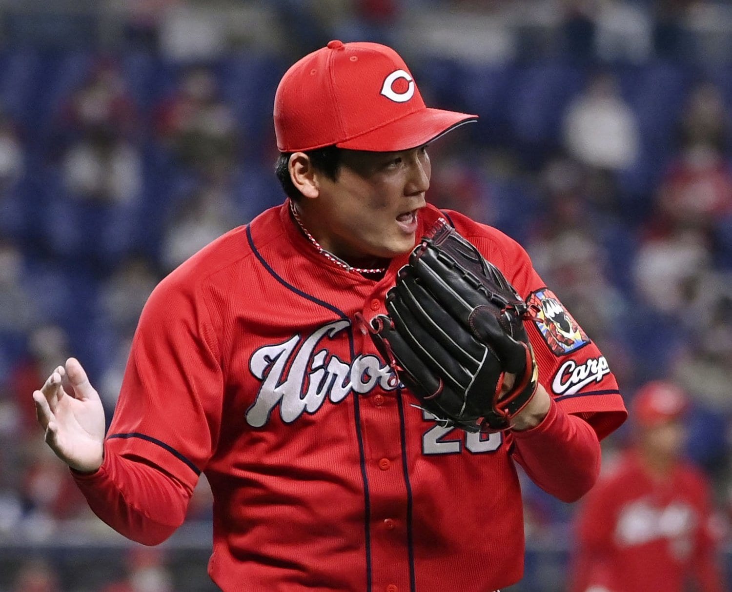 新人ながらクローザーとして見事な働きを見せている栗林©Kyodo News