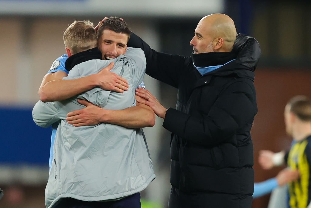 ジンチェンコらを励ますグアルディオラ監督　©Getty Images