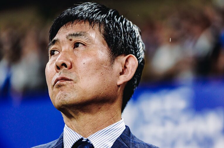 サッカー日本代表の森保一監督。昨夏、フランスの専門誌にカタールW杯ドイツ戦の勝利について語っていた ／ photograph by Kiichi Matsumoto