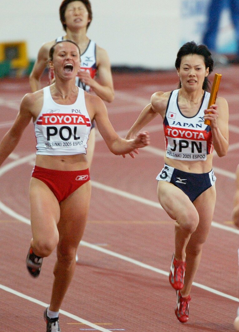 2005年世界陸上ではリレーの代表にも選ばれた　©JIJI PRESS