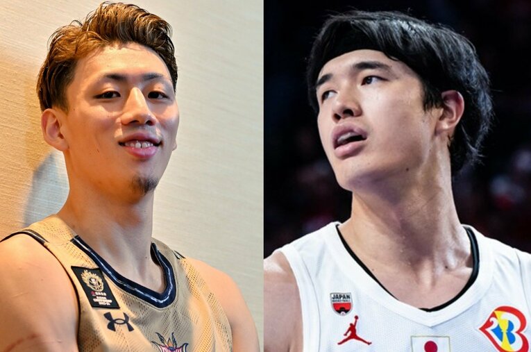 昨季のBリーグ王者・琉球GKのエースである今村佳太（左）。代表でも活躍した渡邊雄太の復帰はBリーグにも大きな影響があるという ／ photograph by (L)Hideki Sugiyama、(R)FIBA