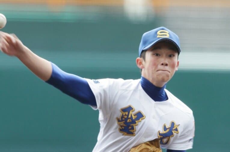 中学時代は補欠、聖光学院でエースになった岡野祐一郎 ／ photograph by JIJI PRESS