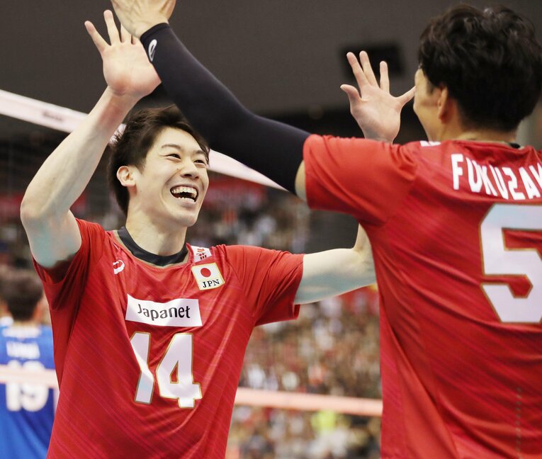 2019年ワールドカップでセカンドベストアウトサイドスパイカー賞を受賞した石川祐希　©︎JIJI PRESS