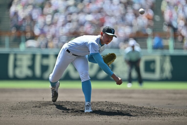 昨夏の甲子園で注目された山梨学院の菰田　©Hideki Sugiyama