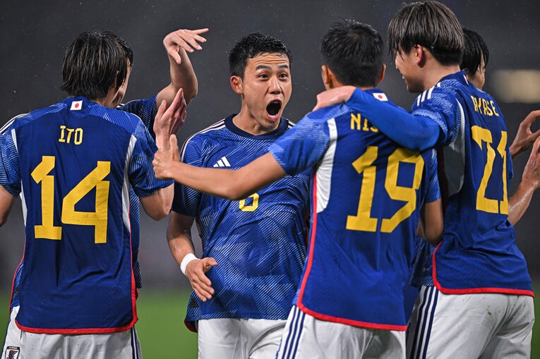 キャプテン遠藤も喜んだ西村のゴール　©︎Takuya Kaneko/JMPA