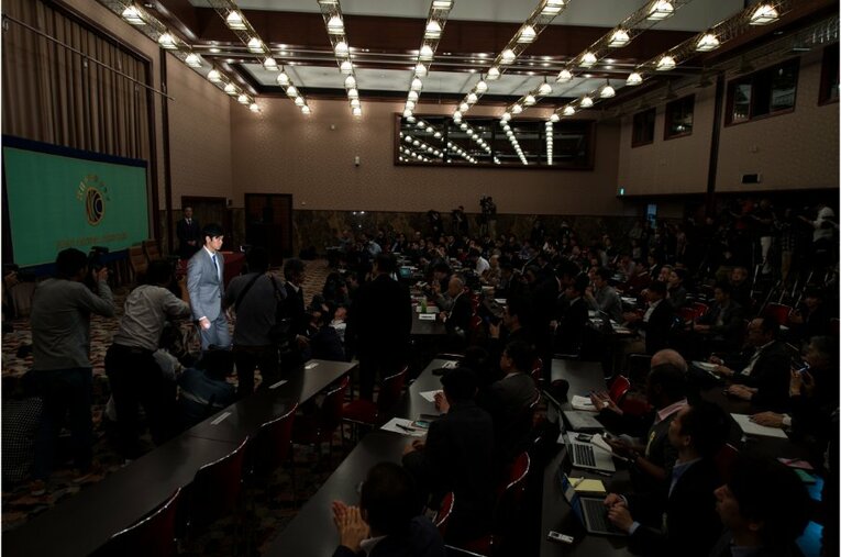 2017年メジャー会見　©Nanae Suzuki