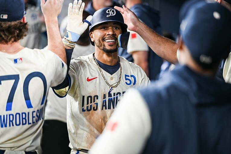 【他媒体でなかなか見られないドジャースナインのカッコイイ雄姿】 ／ photograph by Nanae Suzuki