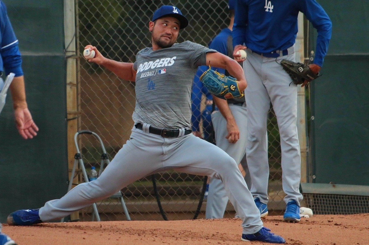 ドジャース時代、練習中の北方 ©Tomo San 写真提供:北方悠誠