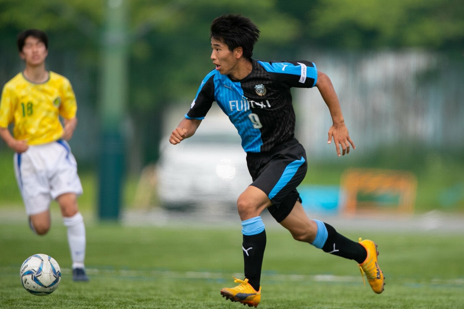 U-18時代の山田新（2018年）©KAWASAKI FRONTALE