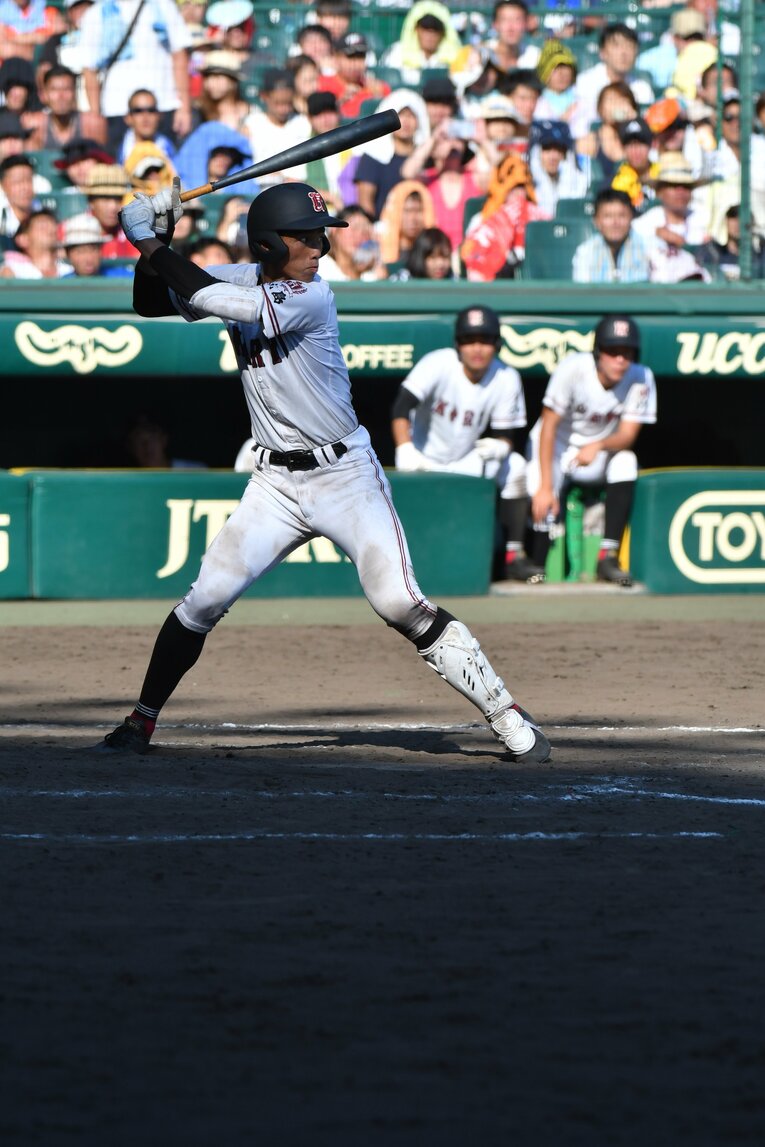 広陵時代の中村奨成（2017年ドラ1）　©Hideki Sugiyama