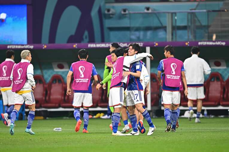 ［連続写真］スペイン戦の決勝ゴール　©︎Takuya Kaneko/JMPA