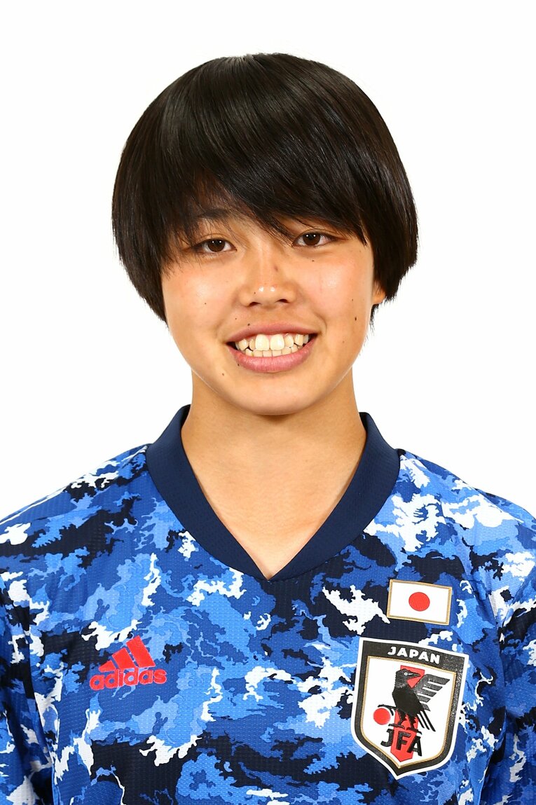 2021年4月、U-16女子日本代表に招集された際の谷川（当時15歳）　©JFA/AFLO