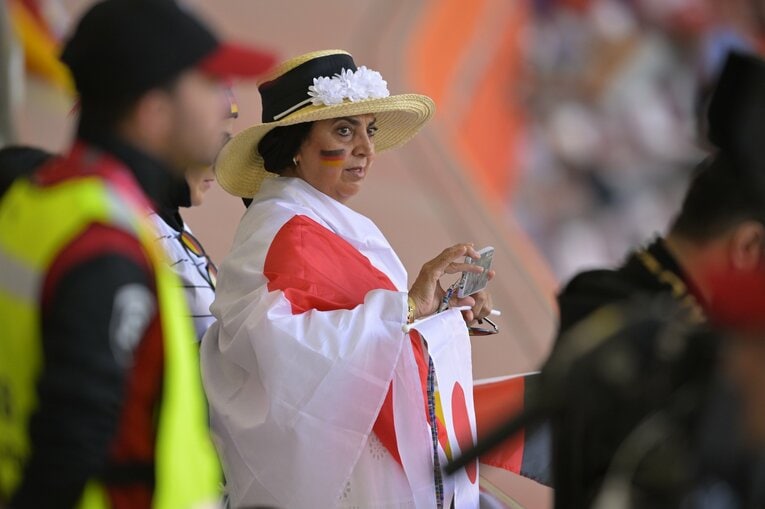 日本戦に訪れた外国人ファン　©Koki Nagahama/JMPA