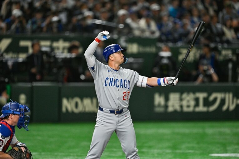 MLB開幕戦で出場したカブス・鈴木誠也　©Nanae Suzuki