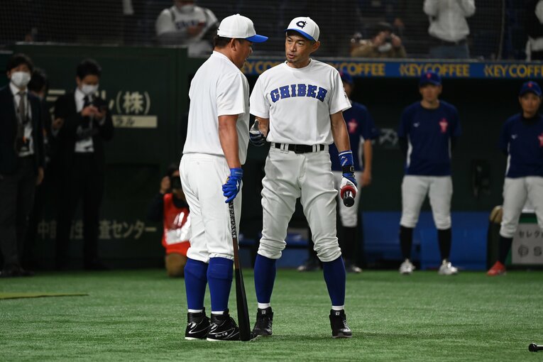 11月3日に東京ドームで行われた「イチロー選抜KOBE　CHIBEN」と「高校野球女子選抜」の試合、松坂も出場した　©Naoya Sanuki