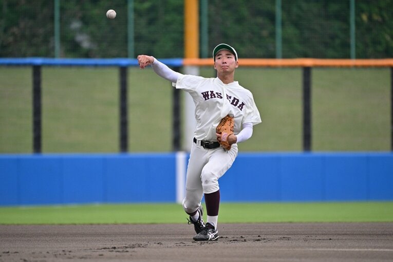 昨秋には日ハムから5位指名を受けた早大学院出身の山縣　©Hideki Sugiyama