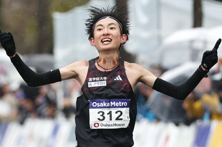 2月の大阪マラソンで初マラソン日本新で優勝した平林。来年の箱根では優勝を狙うチームのエースという重責を担う　©JIJI PRESS