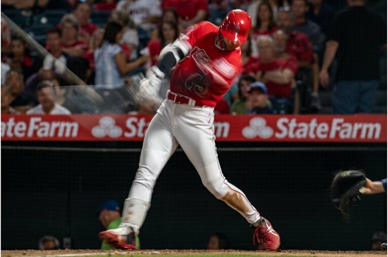 2019年の大谷の打撃©Nanae Suzuki