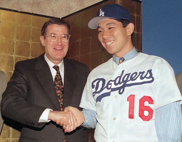 1995年、ドジャースと契約を結んだ　©JIJI PRESS